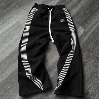 Y2K Retro Straight Pants Tracksuit Streetwear Pants Personalized Pant Leg Zipper Embroidery  Hip Hop Casual Joggers Men Pants