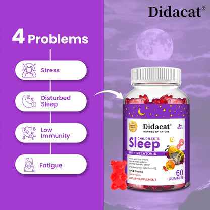 Sleep Gummies - with Melatonin, Help Children Fall Asleep Naturally, Combat Insomnia, Boost Immunity, and Improve Sleep